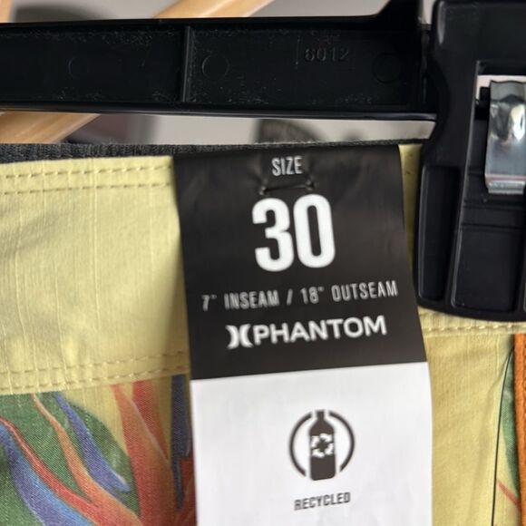 NWT Hurley Board Shorts Swim Phantom Quick Dry 4 Way Stretch Tropical 30 Yellow - Picture 7 of 12